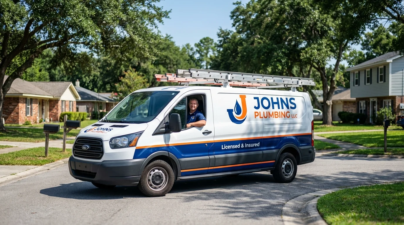 Johns Plumbing LLC service van in Kingwood, WV